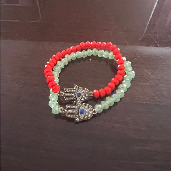 NEW Leather Evil Eye & Beaded Hamsa Stretch Bracelets LOT you pick 3 bracelets - Picture 3 of 4